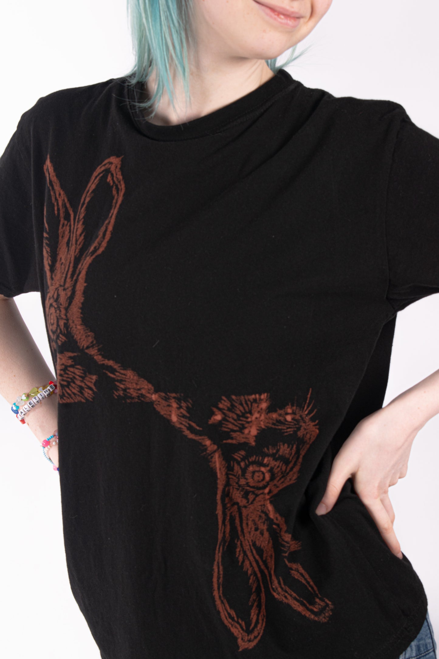 screen printed hare t-shirt