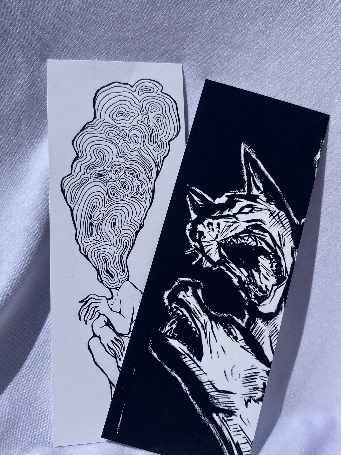 "Cerberus" and "Mind over Matter" bookmarks